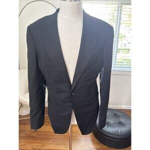 MUSIKA FRERE Black jacket Classic Wool And Silk Mens Blazer Tuxedos Sz 42